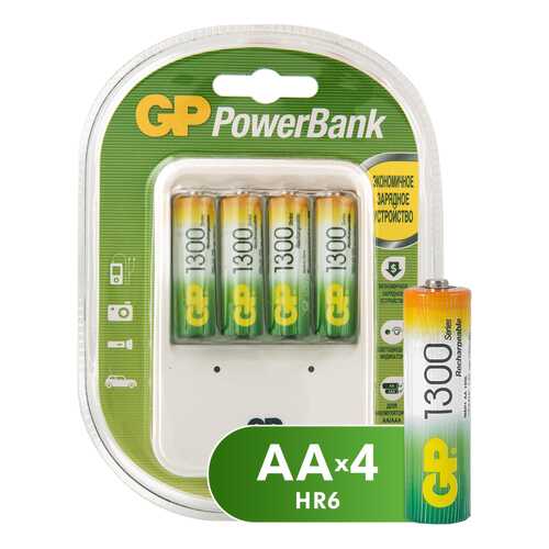 Зарядное устройство + аккумуляторы GP GPPB420GS130-2CR5 AA 4 шт. 1300 mAh в Медиа Маркт