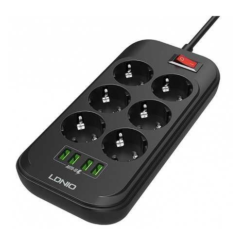 Сетевой фильтр LDNIO SE6403, 6 розеток, 2 м, Black в Медиа Маркт