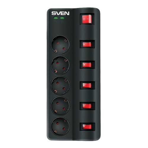 Сетевой фильтр Sven Fort, 5 розеток, 1,8 м, Black в Медиа Маркт