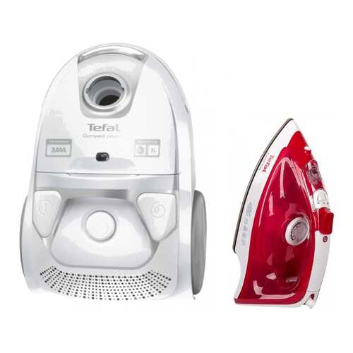 Комплект Пылесос Tefal City Space TW3927 White +Утюг Tefal FV1543 White/Red в Медиа Маркт