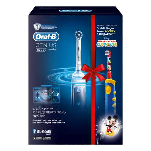 Электрическая зубная щетка Braun Oral-B Genius 8200 White + Kids D10.513K Mickey в Медиа Маркт